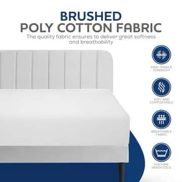 Linteum Textile Supply White Bed Sheet Twin 180 Thread Count Flat Sheets Durable Breathable Poly Cotton Blend Top Sheets for Hospital Bed, Massage Table, Spa, Home, Hotel [66x104 Inches 12 Pack]