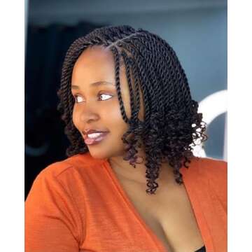 TOZIKA Wavy Senegalese Twist Crochet Hair 12 Inch for Black Women Pre-twisted Kids Crochet Hair 6 Pa...
