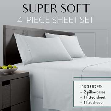 Danjor Linens Twin Sheets Set - Hotel Luxury Essential Bedding - 4 pc Soft Bedding & Pillowcases Set...