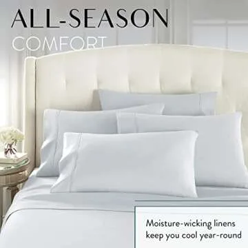 Danjor Linens Twin Sheets Set - Hotel Luxury Essential Bedding - 4 pc Soft Bedding & Pillowcases Set with Deep Pockets - Breathable Bed Sheets, Wrinkle Free - Ice Blue Sheets