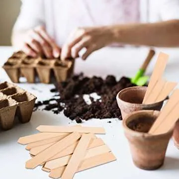 Whaline Eco-Friendly Wooden Plant Labels - 50Pcs with Pen