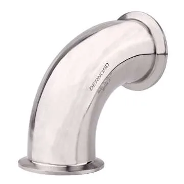DERNORD 2" Tube OD Sanitary Ferrule Elbow 90 Degree Pipe Fitting with 2 Silicone Gaskets SUS304 Tri Clamp 2 Inch