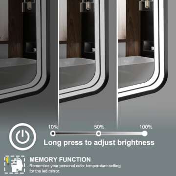 Twalsu 24x32 Inch LED Bathroom Mirror with Lights, Black Metal Framed LED Mirror for Bathroom, 3 Colors and Stepless Dimmable Wall Mounted Lighted Bathroom Vanity Mirror, Anti-Fog, Memory