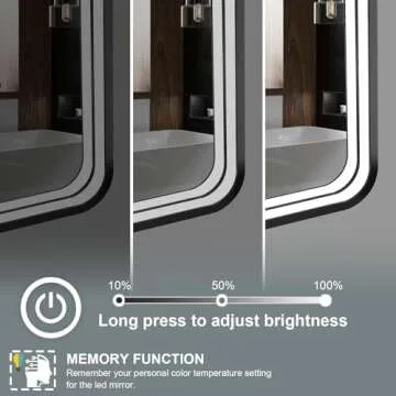 Twalsu 24x32 Inch LED Bathroom Mirror with Lights, Black Metal Framed LED Mirror for Bathroom, 3 Colors and Stepless Dimmable Wall Mounted Lighted Bathroom Vanity Mirror, Anti-Fog, Memory