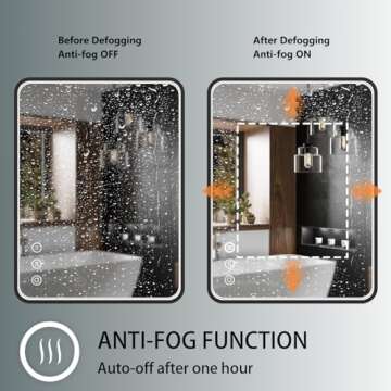 Twalsu 24x32 Inch LED Bathroom Mirror with Lights, Black Metal Framed LED Mirror for Bathroom, 3 Colors and Stepless Dimmable Wall Mounted Lighted Bathroom Vanity Mirror, Anti-Fog, Memory