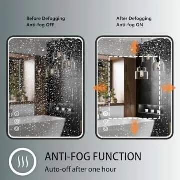 Twalsu 24x32 Inch LED Bathroom Mirror with Lights, Black Metal Framed LED Mirror for Bathroom, 3 Colors and Stepless Dimmable Wall Mounted Lighted Bathroom Vanity Mirror, Anti-Fog, Memory