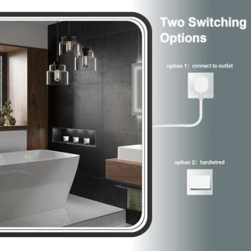 Twalsu 24x32 Inch LED Bathroom Mirror with Lights, Black Metal Framed LED Mirror for Bathroom, 3 Colors and Stepless Dimmable Wall Mounted Lighted Bathroom Vanity Mirror, Anti-Fog, Memory