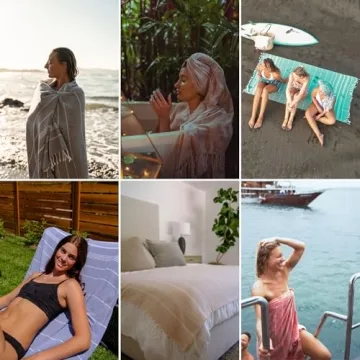 WETCAT Oversized Turkish Beach Towel - Sand Free & Quick Dry