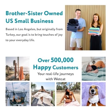 WETCAT Oversized Turkish Beach Towel - Sand Free & Quick Dry