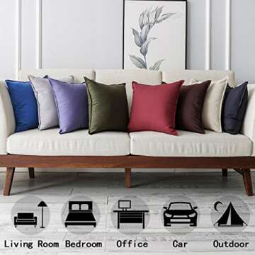 Jeanerlor Set of 2 Decorative Cotton Linen Chair Throw Pillow Case, Sofa Durable Classy, Comfortable...