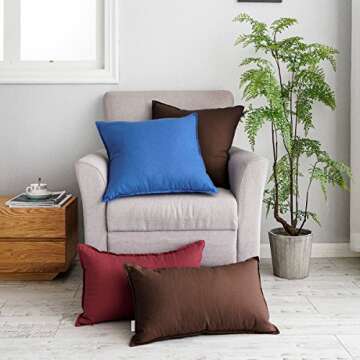 Jeanerlor Set of 2 Decorative Cotton Linen Chair Throw Pillow Case, Sofa Durable Classy, Comfortable Cushion Cover for Living Room Car 26"x26"(65 x 65cm), Brown