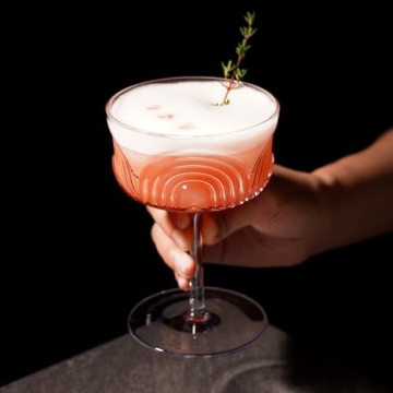 Viski Beau Cocktail Coupe Glasses - Unique Crystal Set