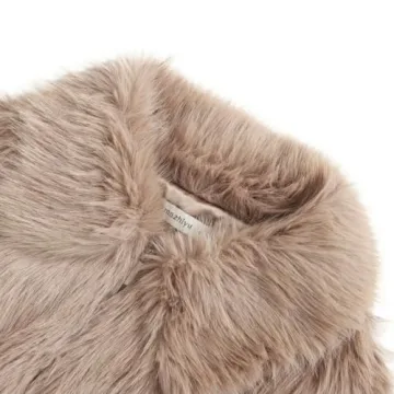 Amazhiyu Women’s Faux Fur Zip-Up Winter Jacket - Khaki