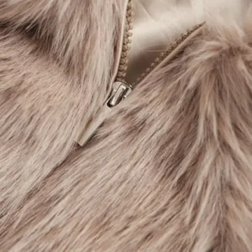 Amazhiyu Women’s Faux Fur Zip-Up Winter Jacket - Khaki