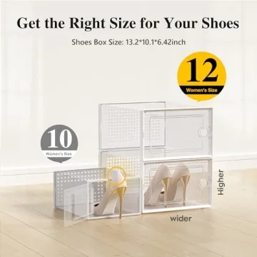 Buy Kuject X-Large Shoe Storage Boxes - 12 Pack, Stackable & Clear Design