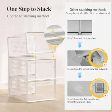 Buy Kuject X-Large Shoe Storage Boxes - 12 Pack, Stackable & Clear Design