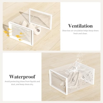 Buy Kuject X-Large Shoe Storage Boxes - 12 Pack, Stackable & Clear Design