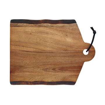 Rachael Ray Pantryware Wood Cutting Board With Handle/ Wood Serving Board With Handle - 14 Inch x 11 Inch, Brown
