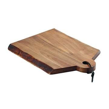 Rachael Ray Pantryware Wood Cutting Board With Handle/ Wood Serving Board With Handle - 14 Inch x 11 Inch, Brown