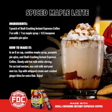 Fire Department Coffee - Skull Crushing Instant Espresso - Instant Coffee Packets Single Serve - Gives Back to Firefighters - Veteran Owned - Enjoy Hot or Cold (Pack of 10)