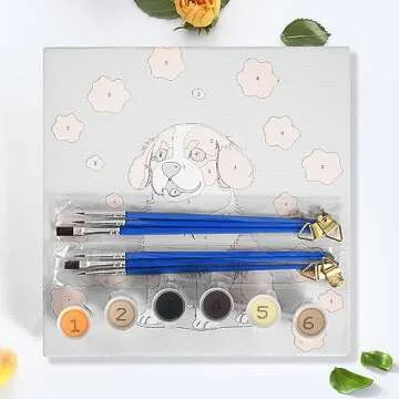 Dynippy DIY Oil Paint by Numbers for Beginner Framed Colourful Canvas Acrylic Oil Easy Painting Kit ...