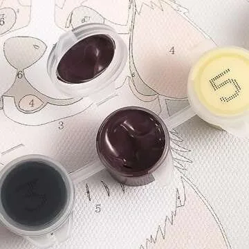 Dynippy DIY Oil Paint by Numbers for Beginner Framed Colourful Canvas Acrylic Oil Easy Painting Kit for Adults Childrens 8x8 inch - (Cute Dog)