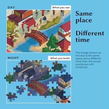 Time Warp Puzzle Mystery Jigsaw Puzzle 1000 Pieces for Adults Day Night Series - A Challenging, Diff...