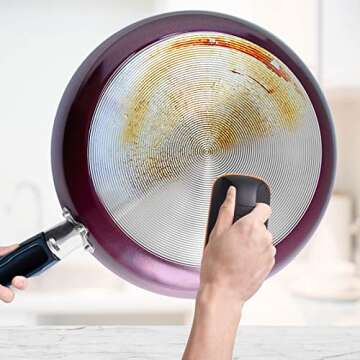 SHINESTAR 11-Piece Griddle Scouring Pad for Blackstone, Flat Top Grill Cleaner for Kitchen, Griddle Cleaning Kit with 10 Grill Scrubber Pads & 1 Handle, Efficient Cleaning & Not Easily Fall Off