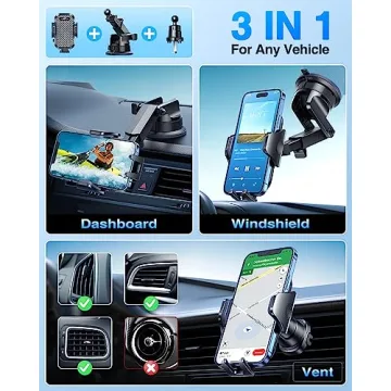 Military-Grade Car Phone Holder with Strong Suction Power