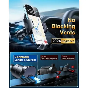 Military-Grade Car Phone Holder with Strong Suction Power