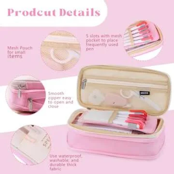 iSuperb Foldable Pencil Case Big Capacity Canvas Organizer