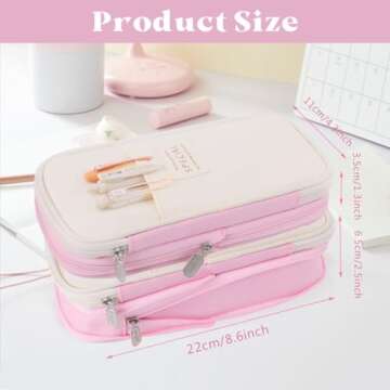 iSuperb Foldable Pencil Case Big Capacity Canvas Organizer