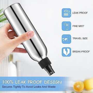 DMuuuDM 4-Pack Aluminum Spray Bottles for Travel