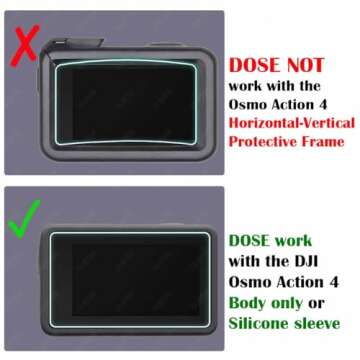 ULBTER Screen Protector for DJI OSMO Action 4 Camera + Silicone Lens cap Cover, 0.3mm 9H Hardness Tempered Glass Protector, Anti-Scrach Anti-Fingerprint Anti-Bubble [2+6 Pieces]