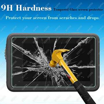 ULBTER Screen Protector for DJI OSMO Action 4 Camera + Silicone Lens cap Cover, 0.3mm 9H Hardness Tempered Glass Protector, Anti-Scrach Anti-Fingerprint Anti-Bubble [2+6 Pieces]