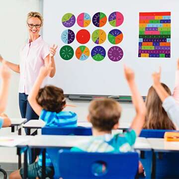 Simply Magic 166 PCS Magnetic Fraction Tiles & Fraction Circles - Math Manipulatives for Elementary ...