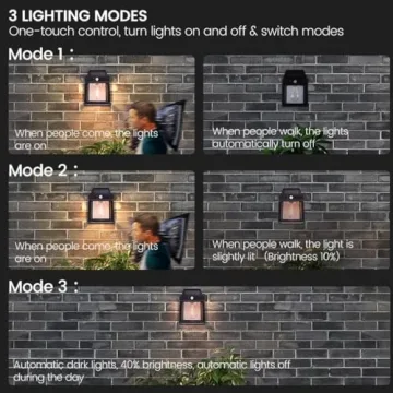 4pcs Solar Motion Sensor Outdoor Lights with 3 Modes
