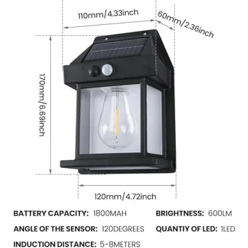 4pcs Solar Motion Sensor Outdoor Lights with 3 Modes