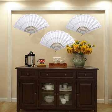 Stylish Metable Lace Folding Fan for Weddings and Events