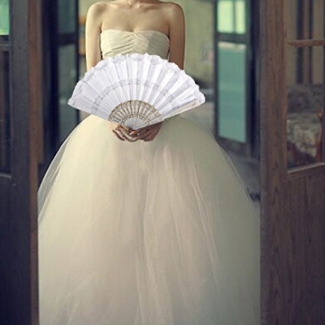 Stylish Metable Lace Folding Fan for Weddings and Events