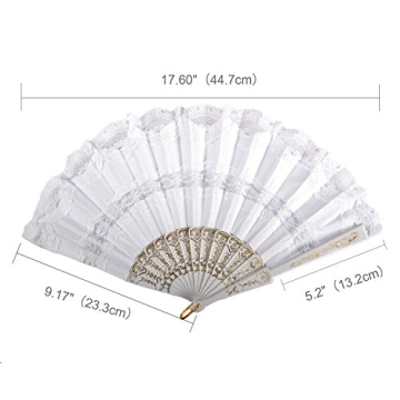 Stylish Metable Lace Folding Fan for Weddings and Events