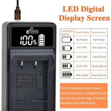 Pickle Power NB-6L NB-6LH Batteries and LED Battery Charger Replacement for Canon PowerShot SX530 HS, SX710 HS, SX700 HS, SX610 HS, SX600 HS, SX540 HS, SX510 HS, SX500 is, SX280 HS, SX270 HS, D30, S90