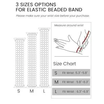 JR.DM Beaded Bracelet Compatible with Apple Watch 40mm 38mm 41mm 42mm for Women, Cute Fashion Preppy Stack Handmade Elastic Watch Strap Replacement for iWatch Series 10/9/8/7/SE/6/5/4/3/2/1 (Colorful)