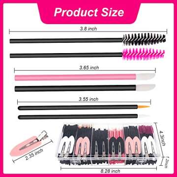 283 Pieces Makeup tools Kit Includes Plastic storage Organizer Box Hair Clips Eyeliner Brushes Masca...