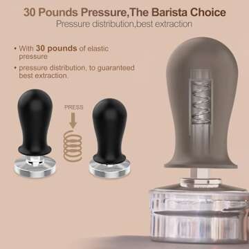 Premium KitchenBoss Espresso Tamper - Perfect Coffee Pressure!
