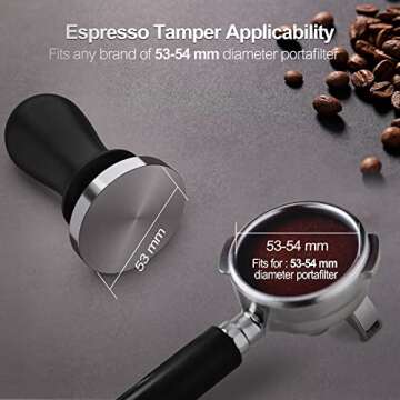 KitchenBoss 53mm Espresso Tamper for Perfect Extraction