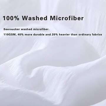 AveLom White Duvet Cover King (104 x 90 inches), 3 Pieces (1 Duvet Cover + 2 Pillow Cases), Seersucker Textured Ultra Soft Washed Microfiber, Textured Duvet Cover with Zipper Closure, Corner Ties