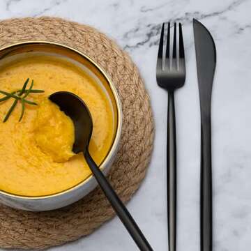 Matte Black Silverware Set, 20-Piece Satin Finish Stainless Steel Flatware Set Service for 4, Knives/Forks/Spoons Included, Cutlery Set for Home and Restaurant, Dishwasher Safe