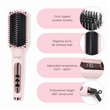 L'ANGE HAIR Le Vite Straightening Brush | Heated Straightener Flat Iron for Smooth, Anti Frizz Hair ...