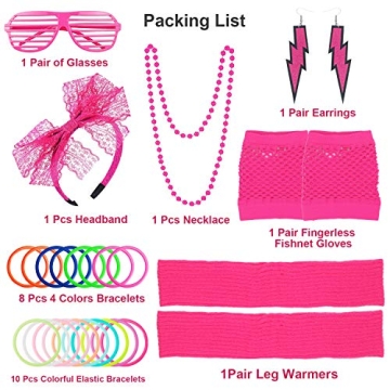 ztweden 80s Women's Costume Accessories Set - Fun & Colorful